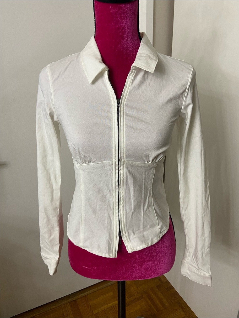 Urban outfitters white shirt zip jacket medium New